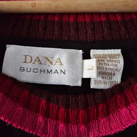 Dana Buchman Black Fine Merino Wool Sweater Size L - Picture 2 of 3